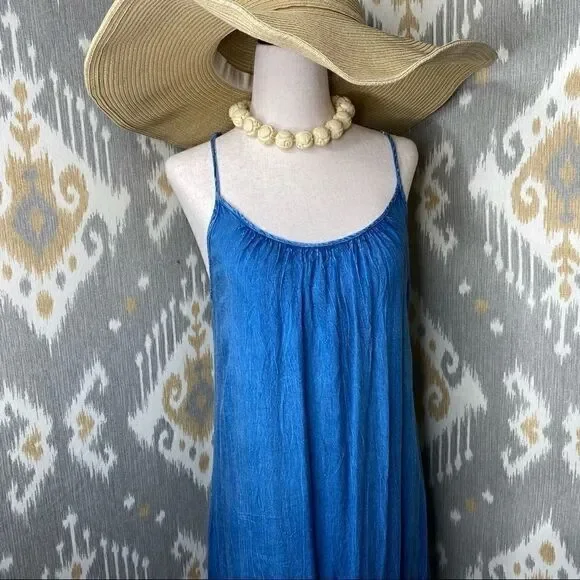 BOHO ME Blue Tie Dye Maxi Dress - Medium - Picture 11 of 13